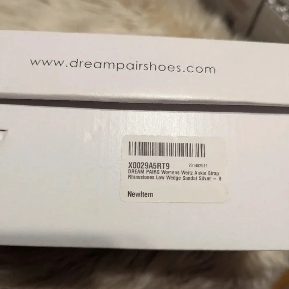 DREAM PAIRS  Weltz ankle strap rhinestone low wedge sandal size 8.5 - Picture 4 of 7